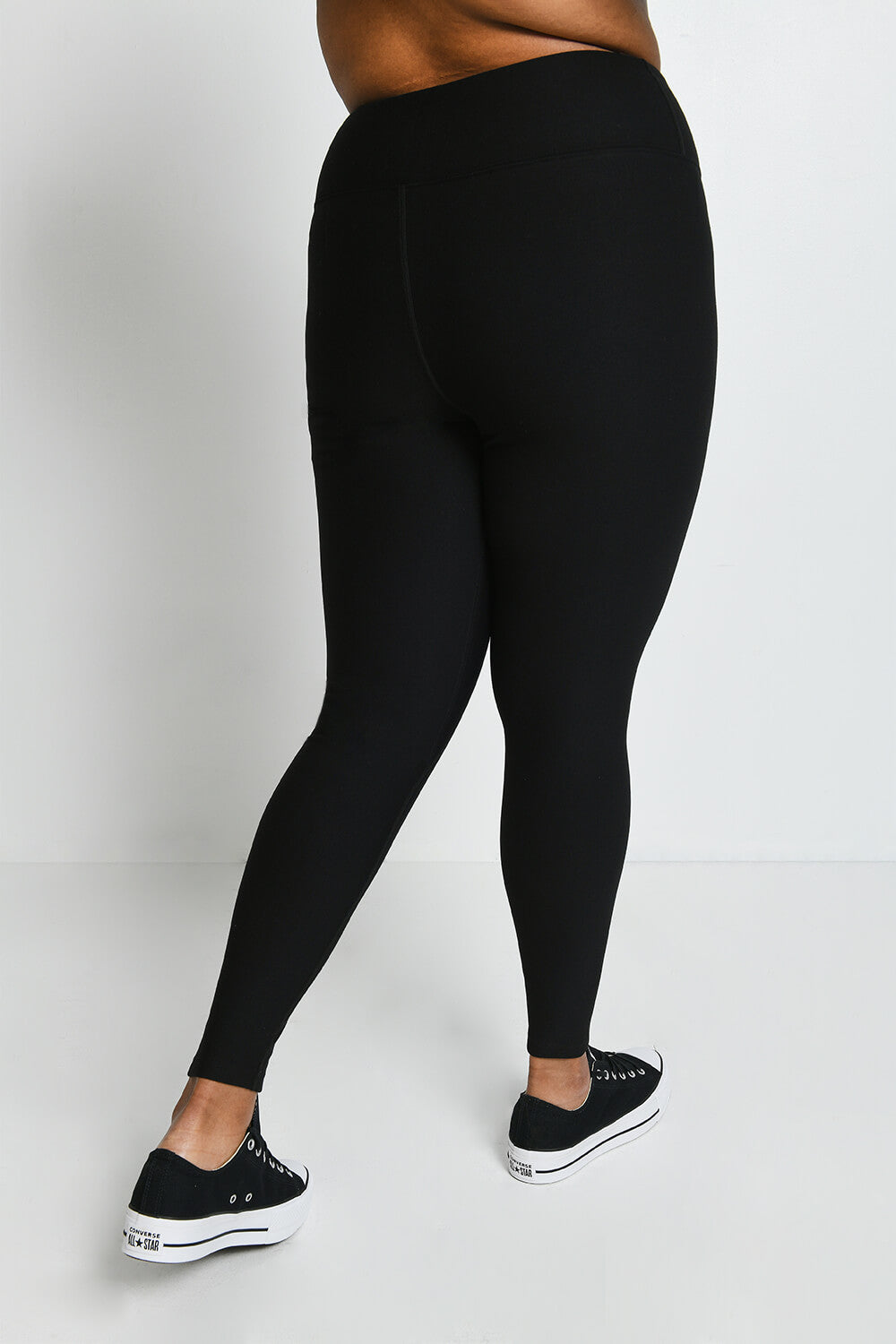 Everyday Winter High Waisted Leggings Curvy - Black