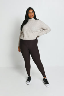 Everyday Winter High Waisted Leggings Curvy - Espresso Brown
