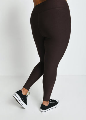 Everyday Winter High Waisted Leggings Curvy - Espresso Brown