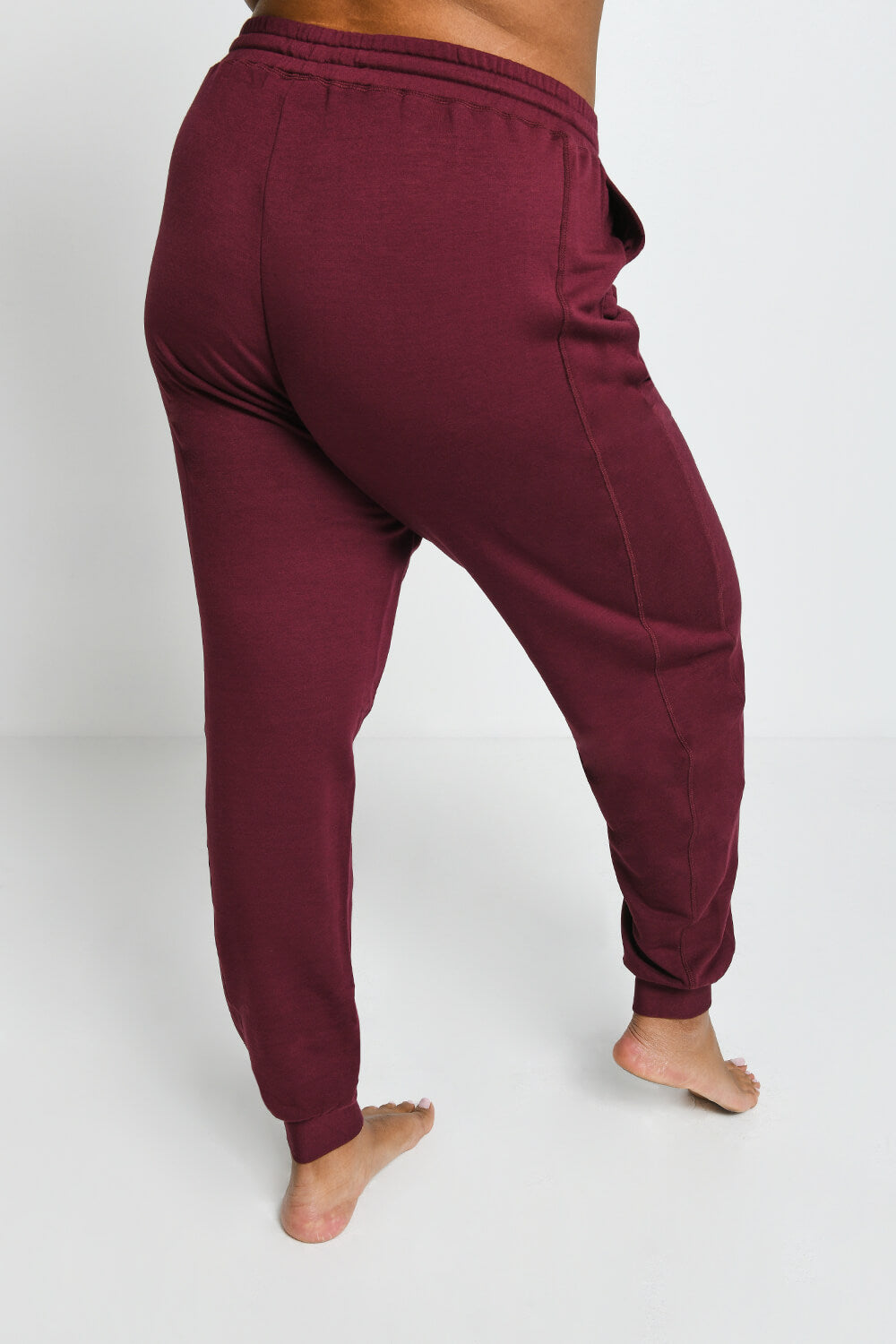 Luxus Lounge Jogginghose Curvy - Dark Cherry