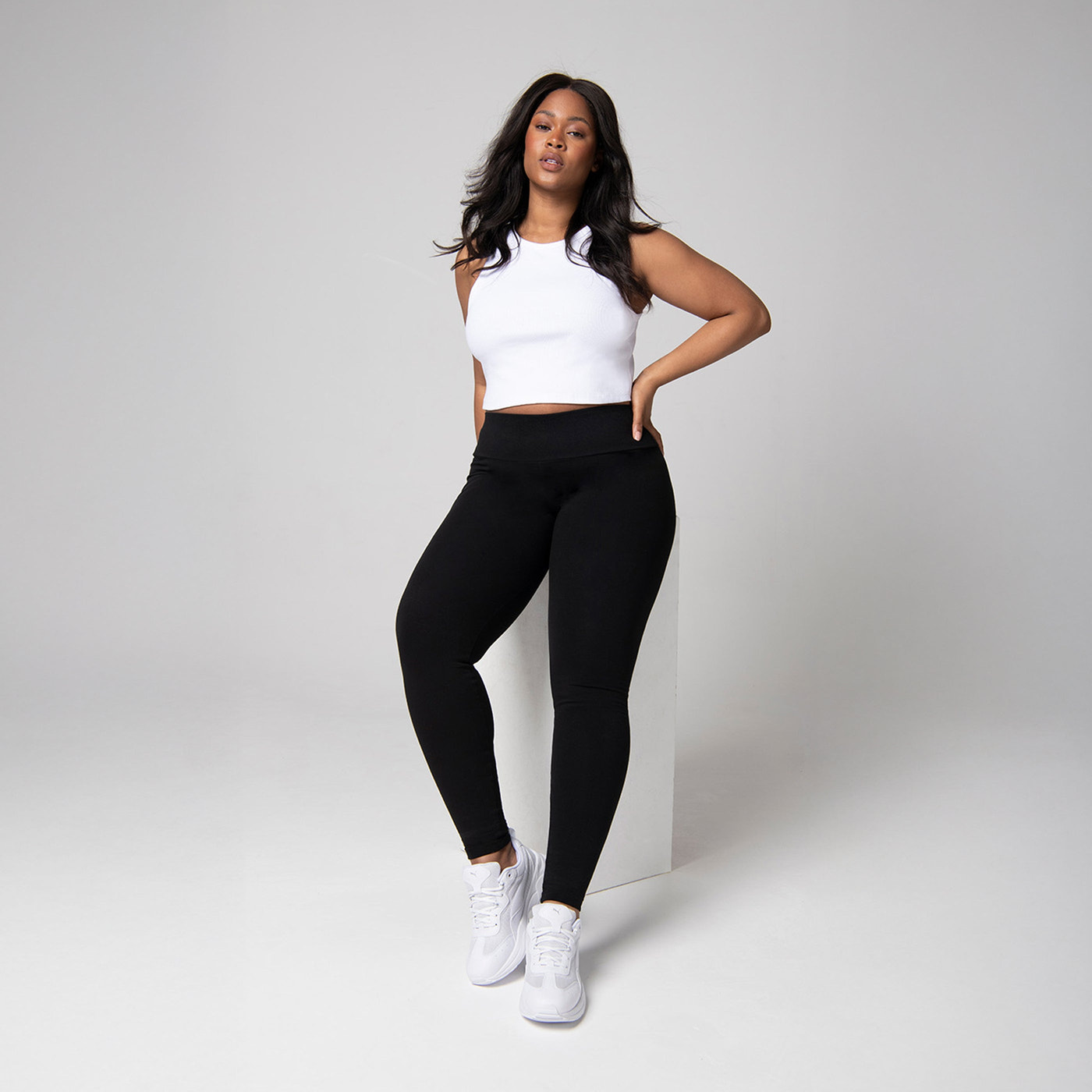 Everyday High Waisted Leggings Curvy - Black