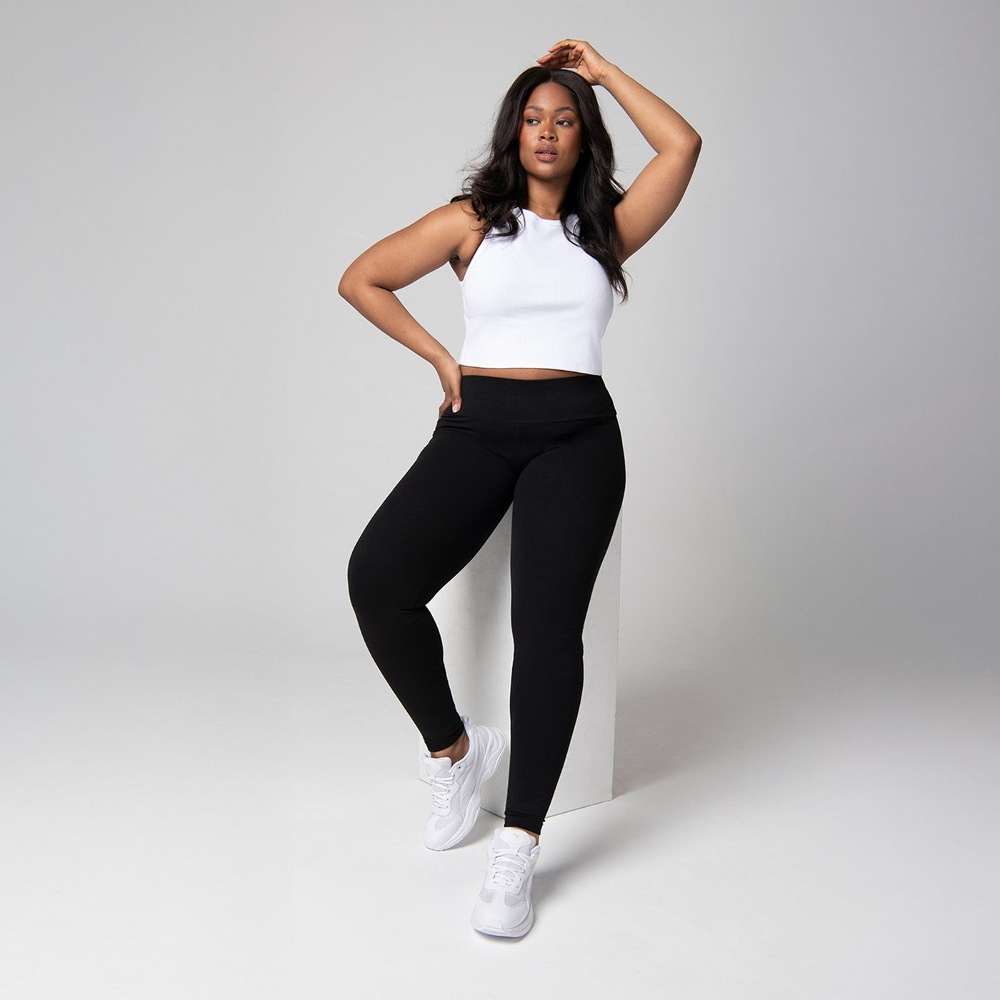 Everyday High Waisted Leggings Curvy - Black