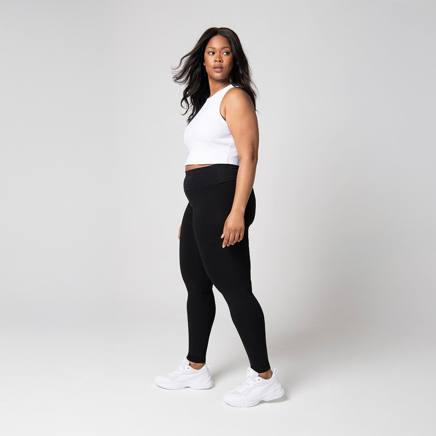 Everyday High Waisted Leggings Curvy - Black