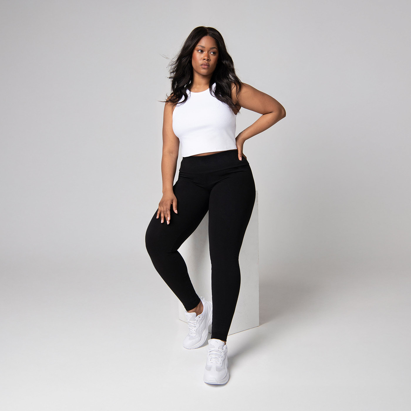 Everyday High Waisted Leggings Curvy - Black