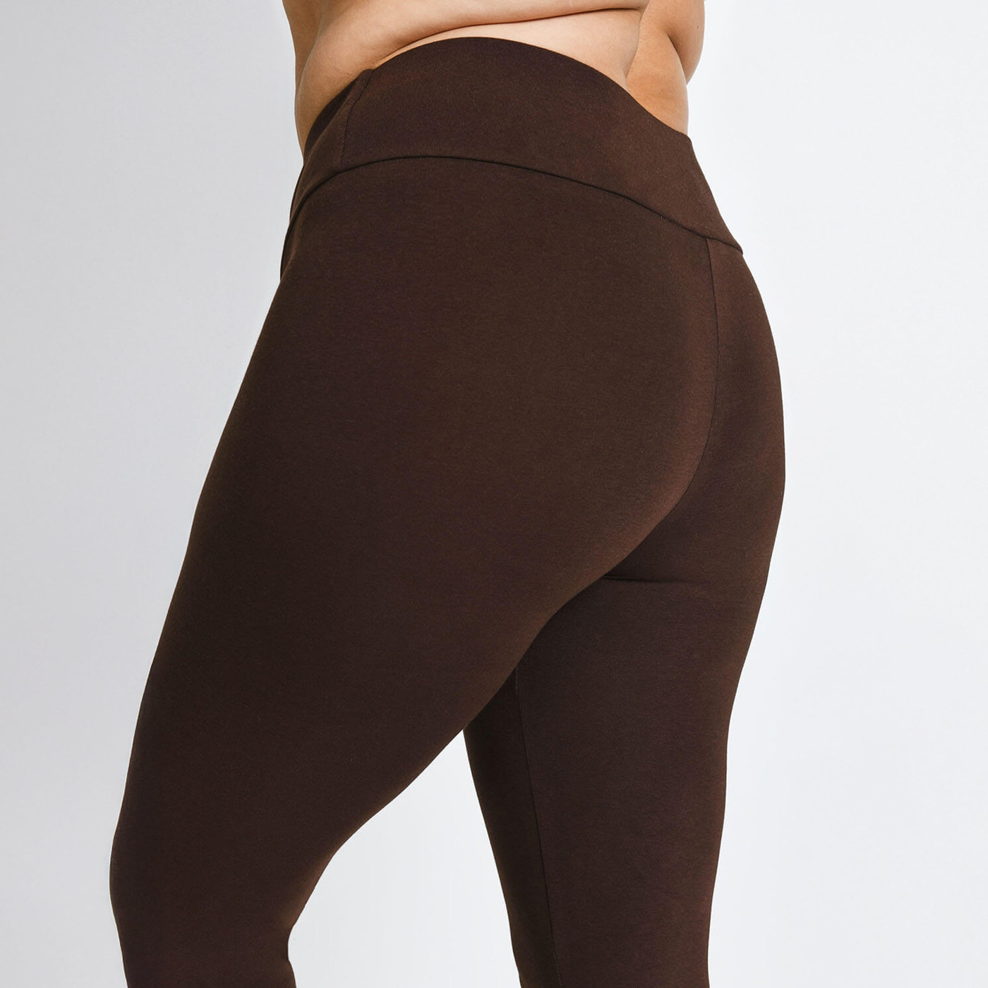 Everyday High Waisted Leggings Curvy - Chocolate Brown