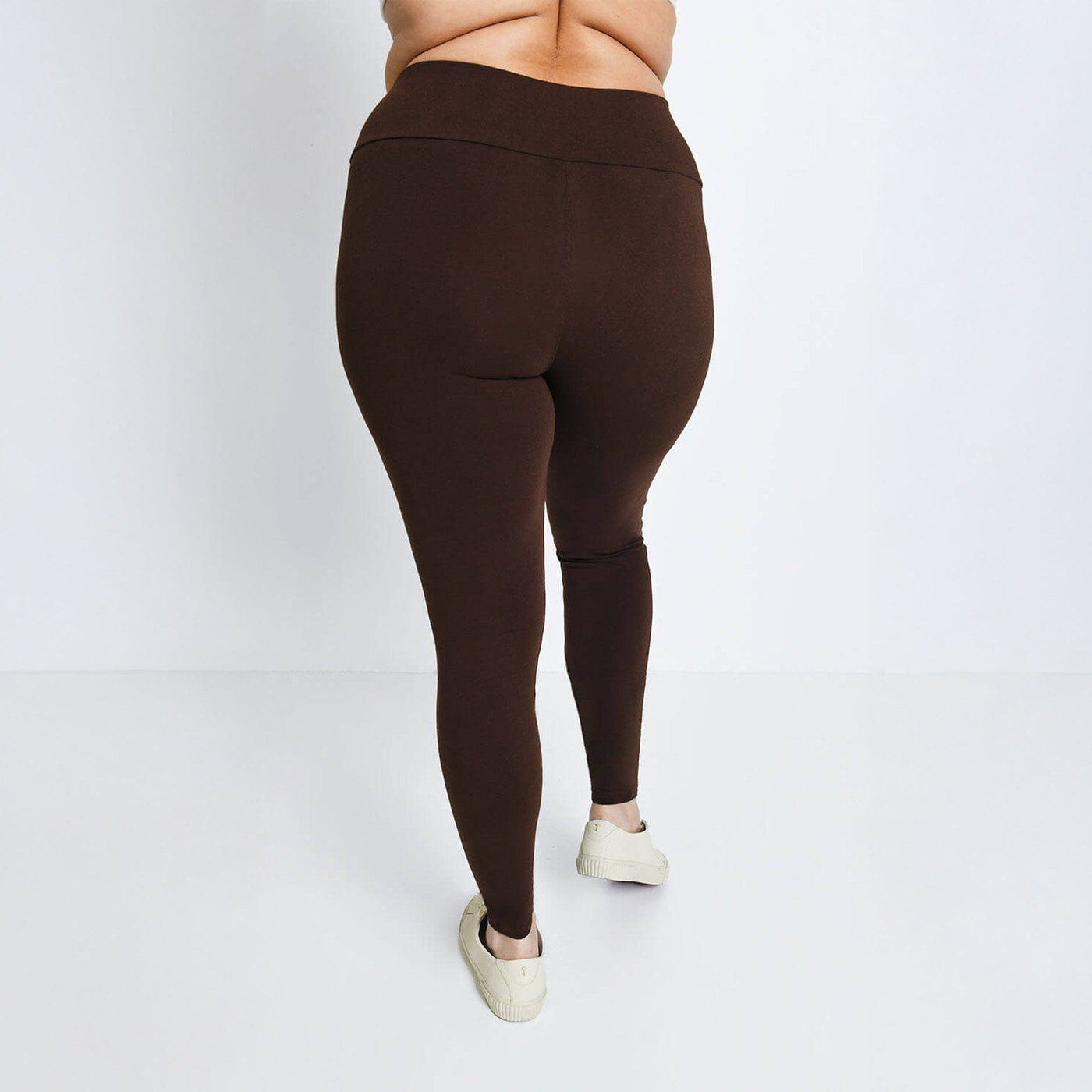Everyday High Waisted Leggings Curvy - Chocolate Brown