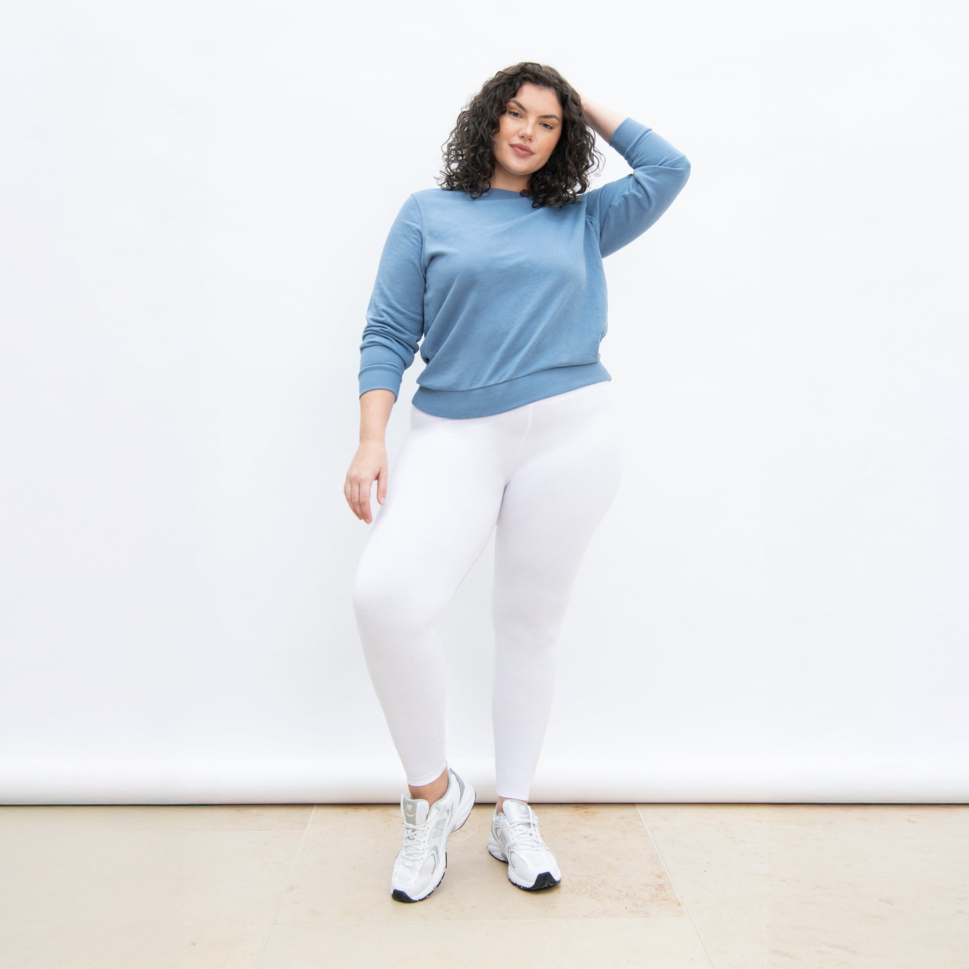Everyday High Waisted Leggings Curvy - White