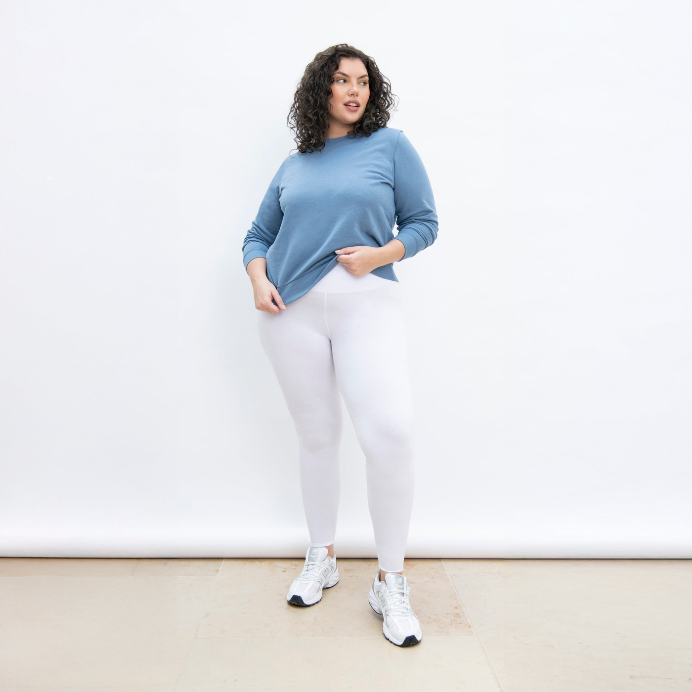 Everyday High Waisted Leggings Curvy - White