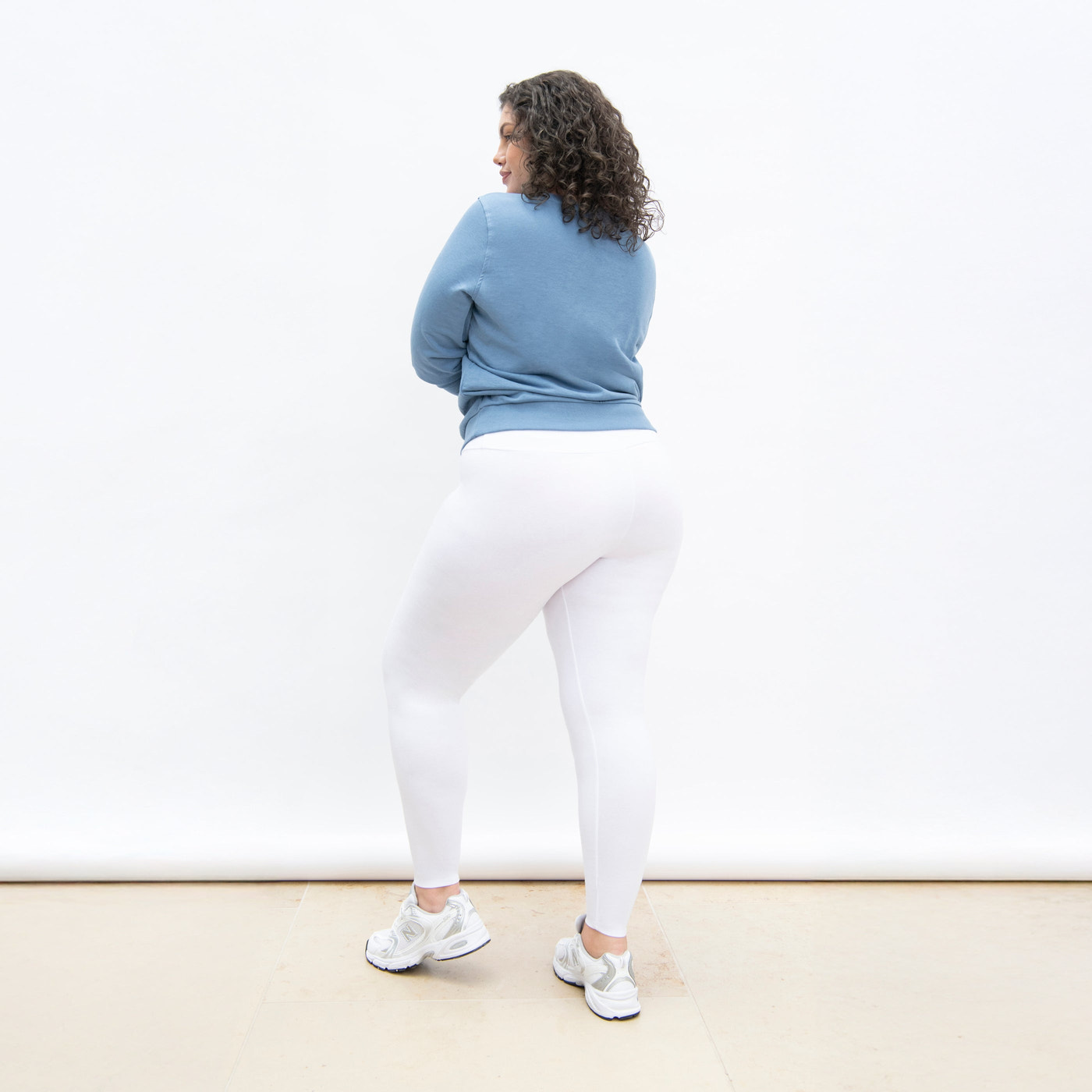 Everyday High Waisted Leggings Curvy - White