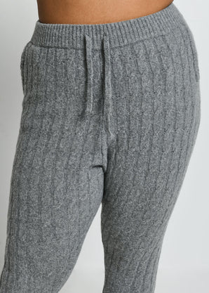 Jogginghose Mit Zopfstrickmuster Curvy - Grey