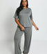 Soft Touch Lounge Set Mit Weitem Bein Curvy - Sage Green