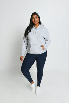 Everyday Pullover Hoodie Curvy - Light Grey Marl