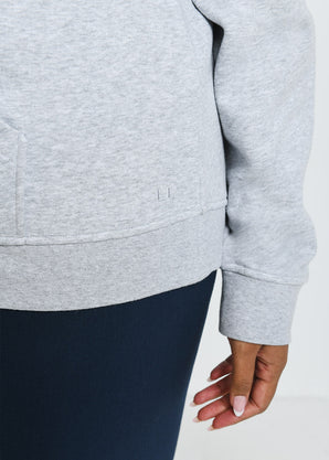 Everyday Pullover Hoodie Curvy - Light Grey Marl