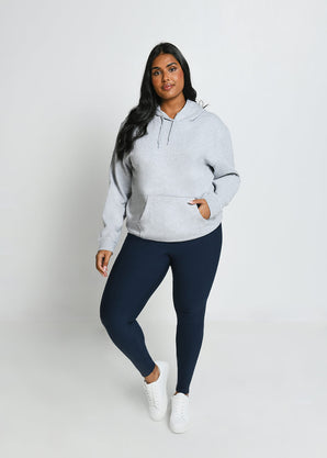 Everyday Pullover Hoodie Curvy - Light Grey Marl