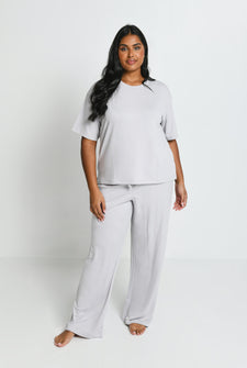Soft Touch Lounge Set Mit Weitem Bein Curvy - Grey