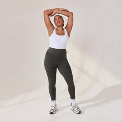 Leichte High-Waist Alltagsleggings – Kiefergrün