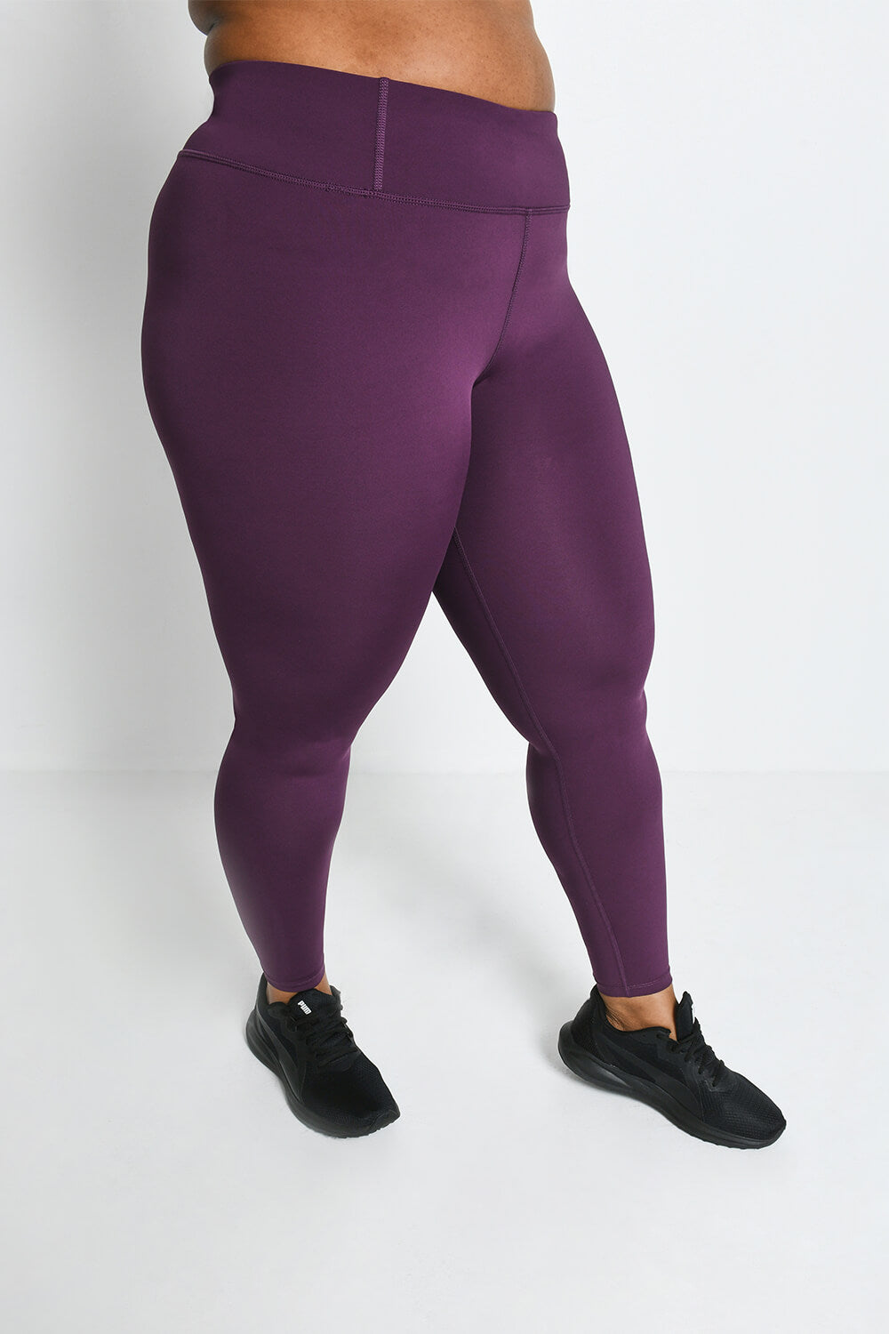 Focus High Waisted Sport Leggings Curvy - Mulberry Plum