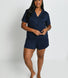 Soft Touch Pyjama-Set Mit Knöpfen - Navy
