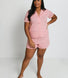 100% Baumwoll-Pyjama Set Mit Knöpfen - Pink Dot