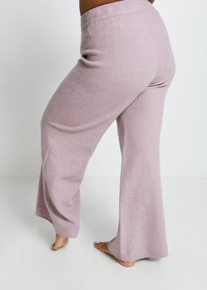 Lounge Strickhose Mit Weitem Bein Curvy - Pink