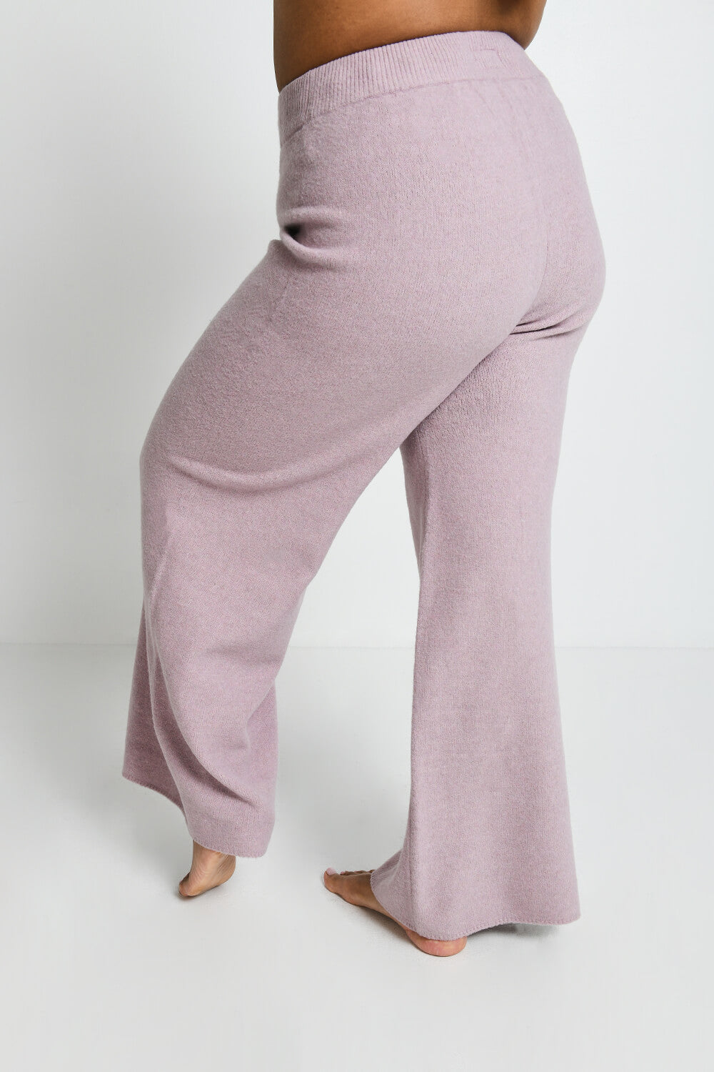 Lounge Strickhose Mit Weitem Bein - Rosafarbene
