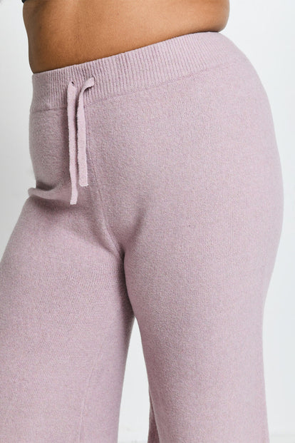 Lounge Strickhose Mit Weitem Bein Curvy - Pink