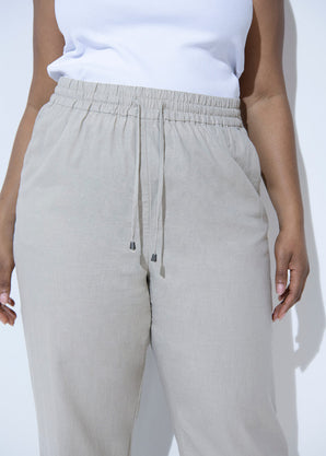 Leinenhose Curvy - Stone