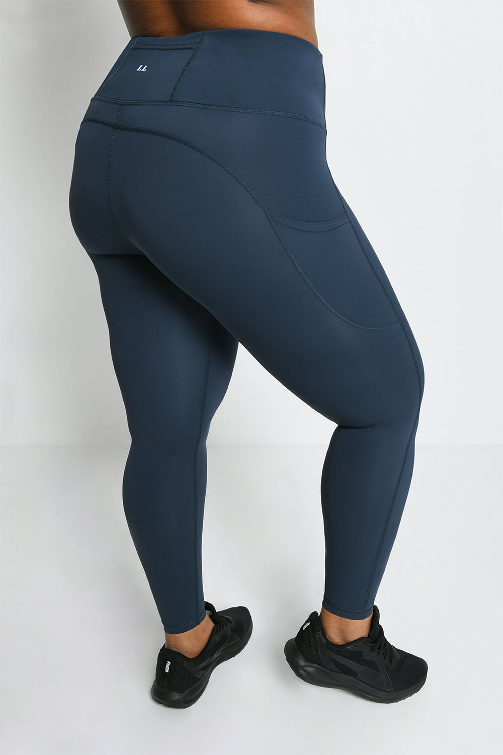 Energise High Waisted Gym Leggings Curvy - Thunder Blue