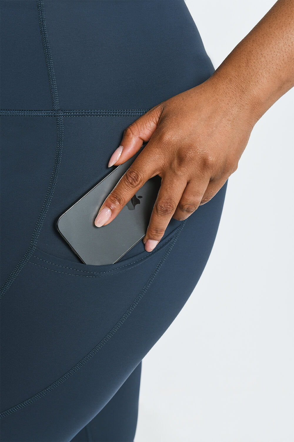 Energise High Waisted Gym Leggings Curvy - Thunder Blue