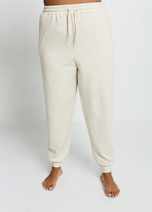 Luxus Lounge Jogginghose Curvy - Vanilla Marl