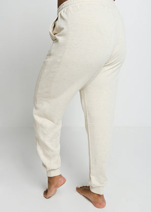 Luxus Lounge Jogginghose Curvy - Vanilla Marl