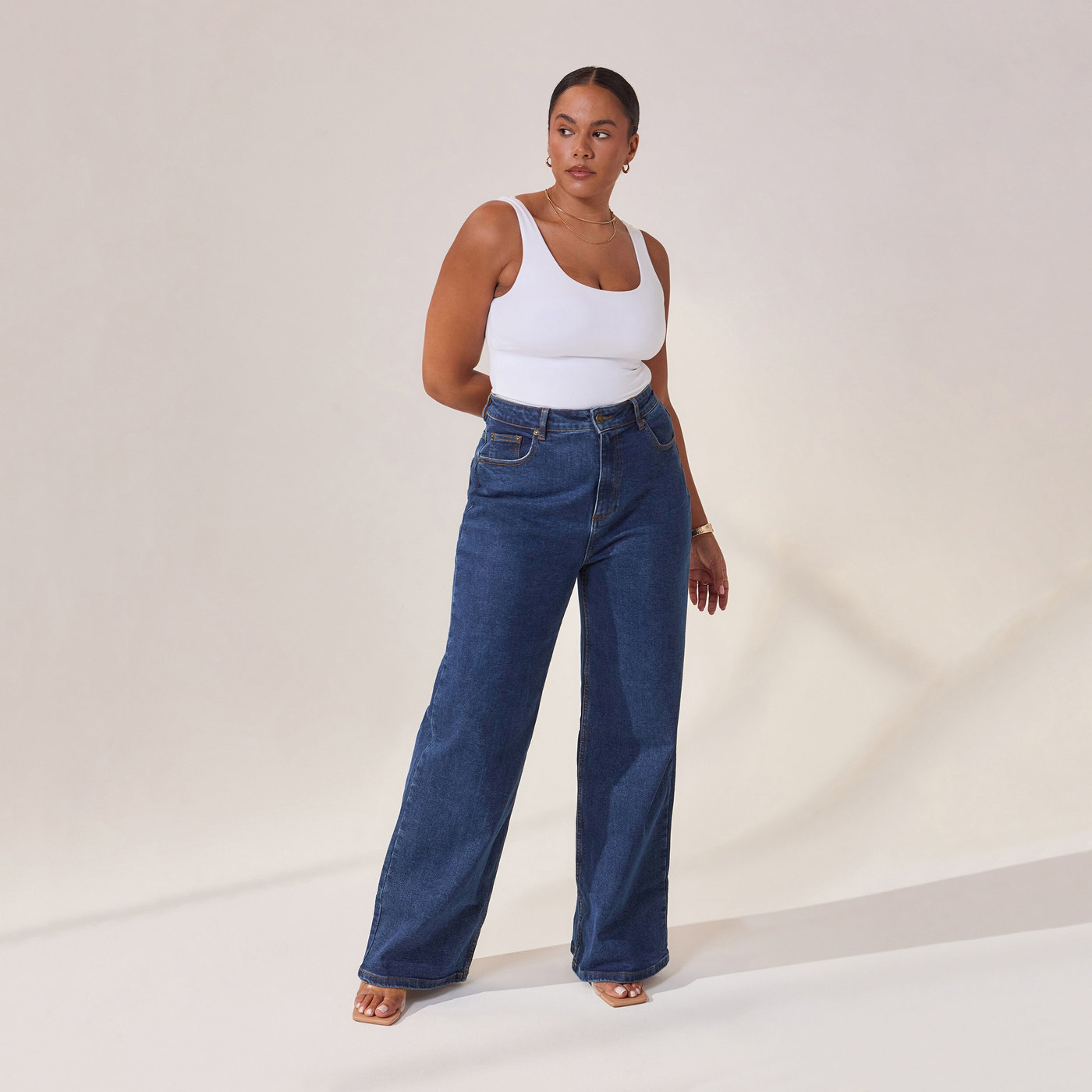 Weite Jeans - Dunkelblau