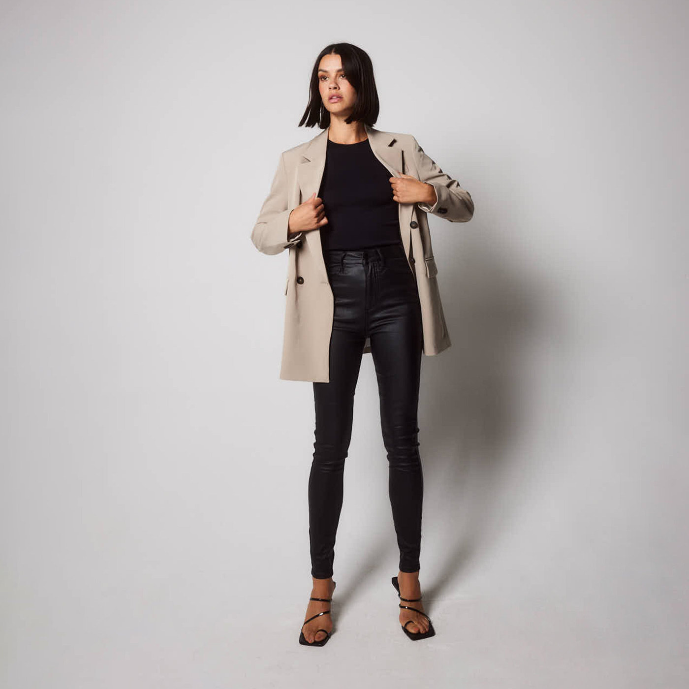 Beschichtete Jeans - Schwarze