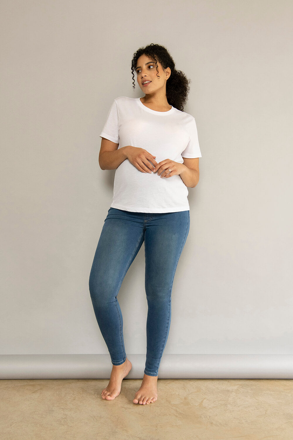 7/8 Umstandsjeggings - Mittelblau