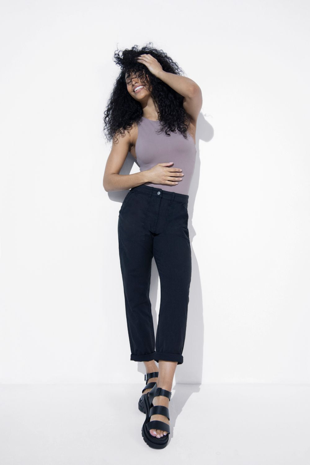 Alltägliche Chino Hose - Schwarze