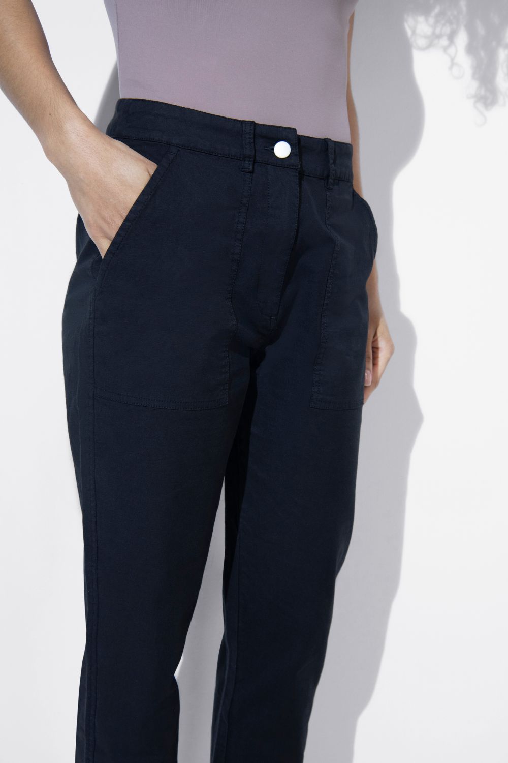 Alltägliche Chino Hose - Schwarze