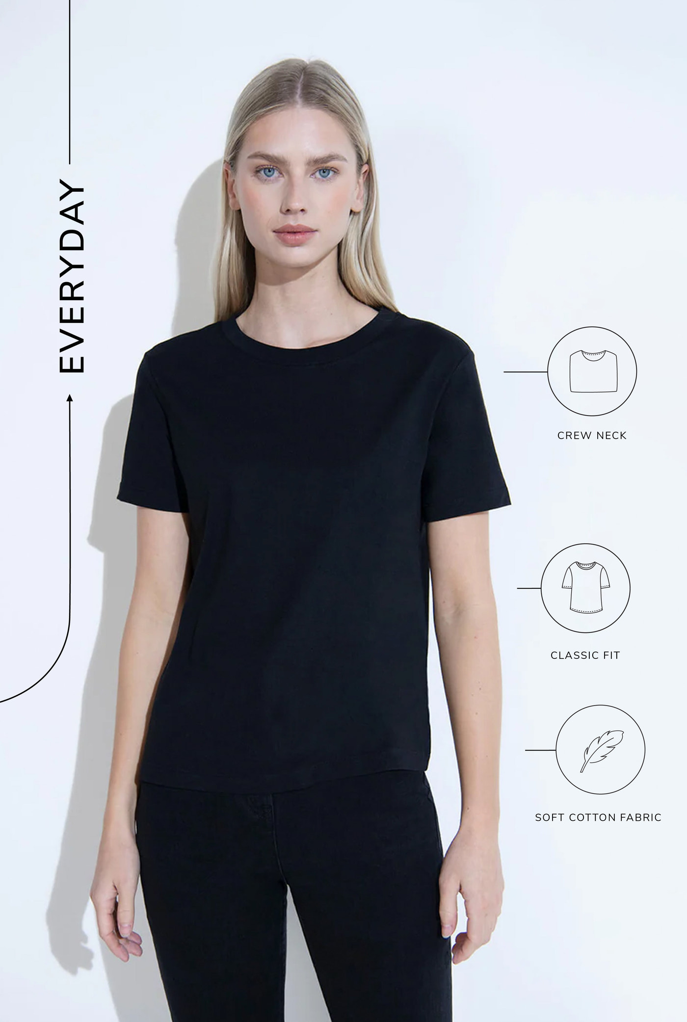 Everyday T-Shirt Curvy-Shirt - Black