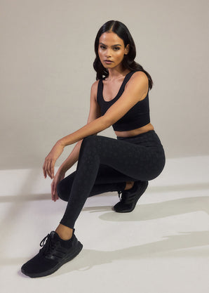 Alltägliche High-Waisted Leggings - Schwarze Animal-Print