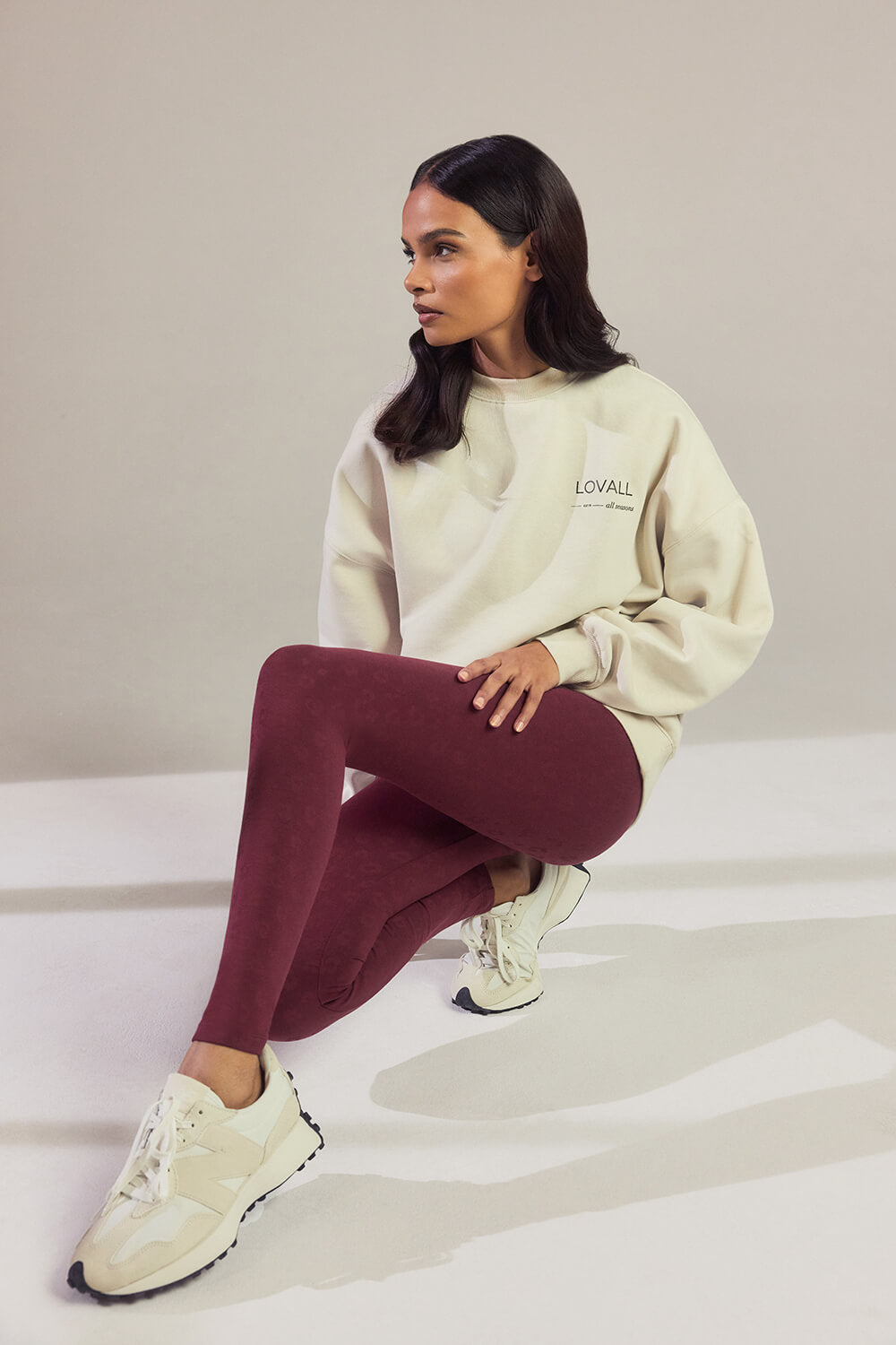 Alltägliche High-Waisted Leggings - Bordeaux-Rote Animal-Print