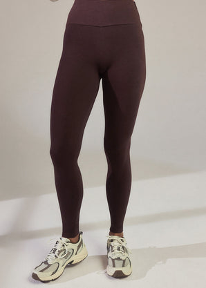 Everyday High Waisted Leggings - Chocolate Brown