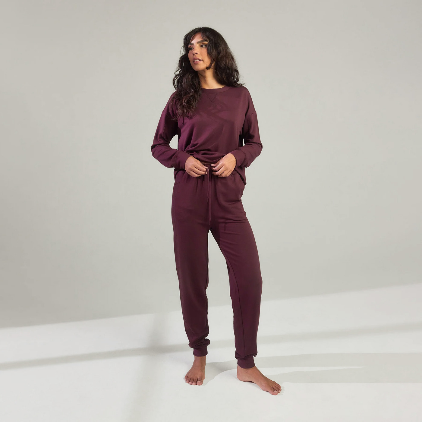 Luxus Lounge Jogginghose - Dunkelkirschfarbene