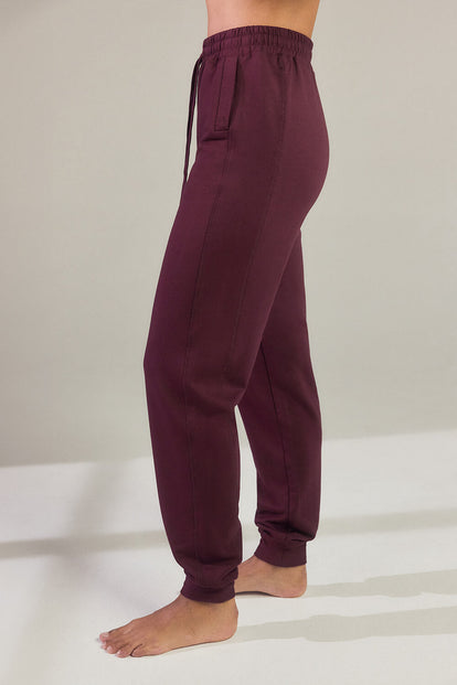 Luxus Lounge Jogginghose - Dark Cherry