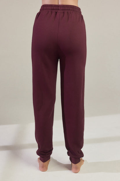 Luxus Lounge Jogginghose - Dark Cherry