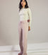 Gerippte Hose mit weitem Bein - Pink