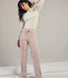 Gerippte Hose mit weitem Bein - Pink