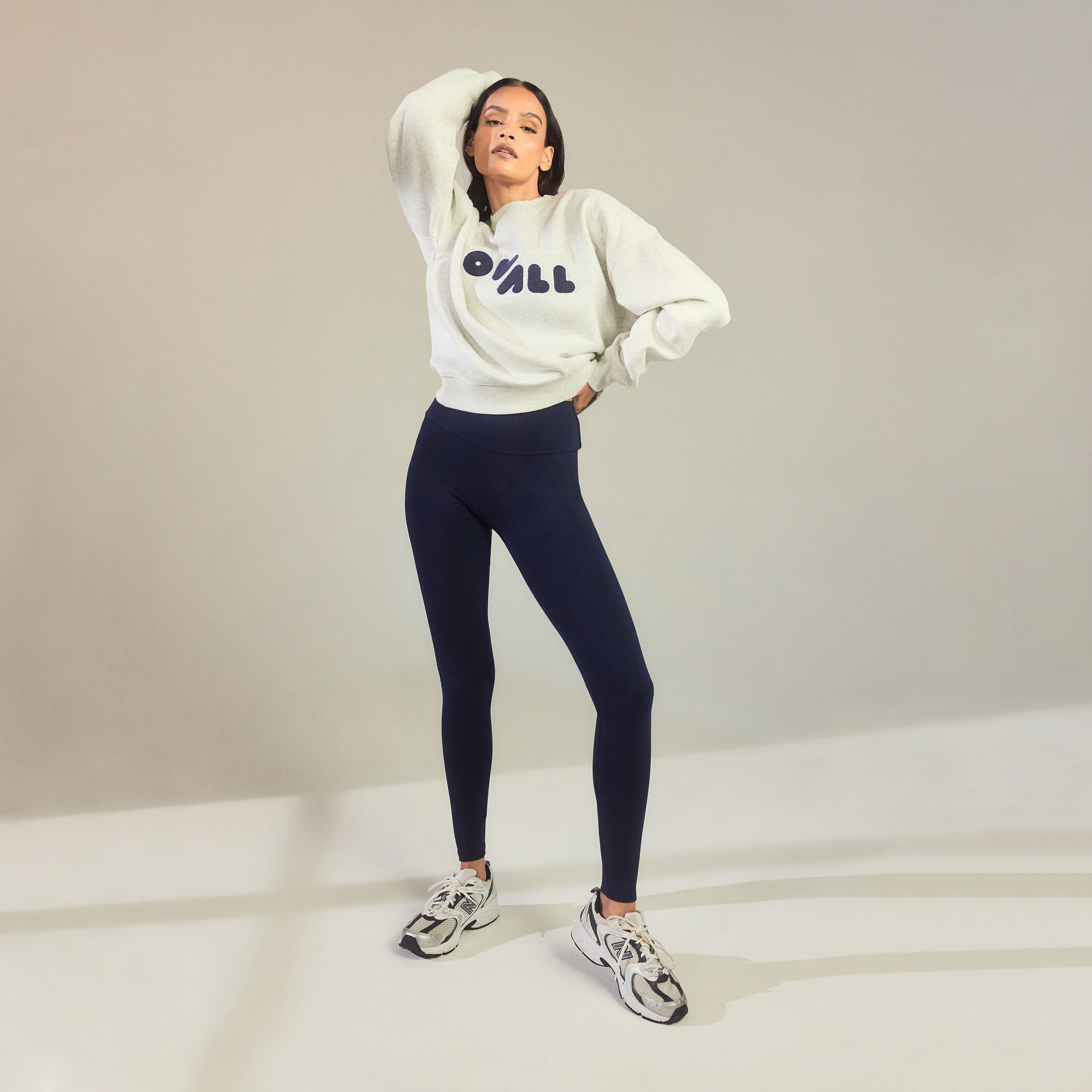 Alltägliche High-Waisted Leggings - Navyblau