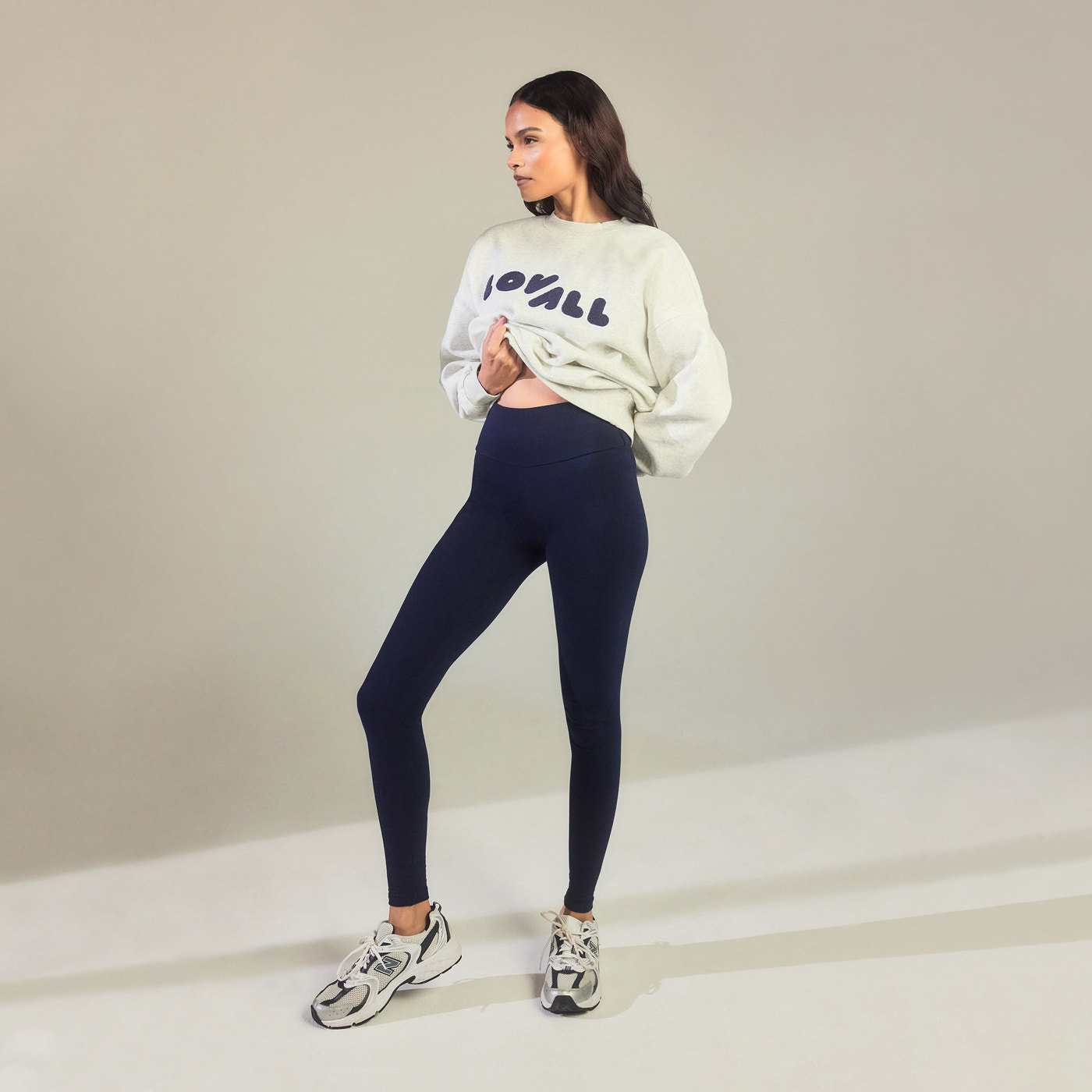 Alltägliche High-Waisted Leggings - Navyblau