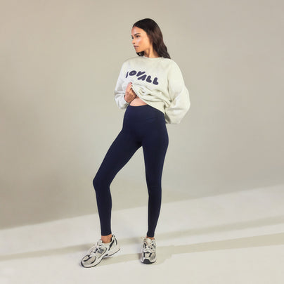 Alltägliche High-Waisted Leggings - Navyblau