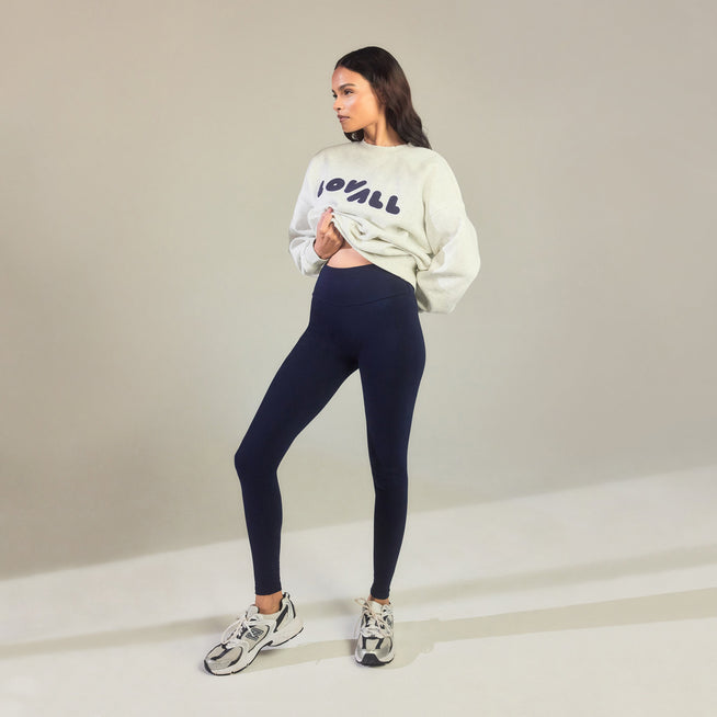 Alltägliche High-Waisted Leggings - Navyblau