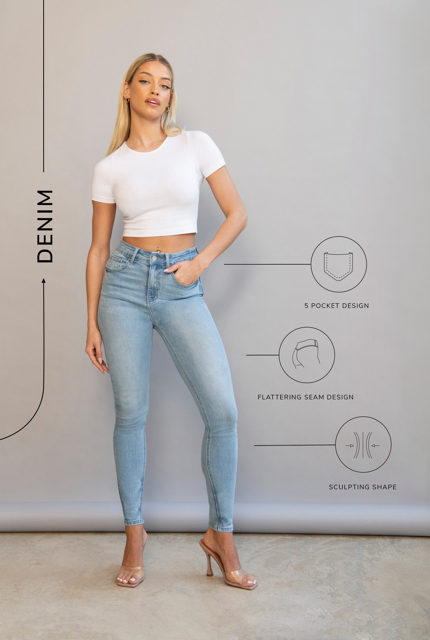 Lift & Shape Jeans - Helle Bleached
